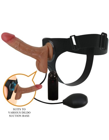 PRETTY LOVE - SLIP UNIVERSALE CON DILDO VIBRANTE E SQUIRTING 15,5 CM MULATO