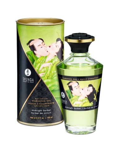 SHUNGA - OLIO DA MASSAGGIO CON EFFETTO CALORE GUSTO SORBETTO DI MEZZANOTTE 100 ML